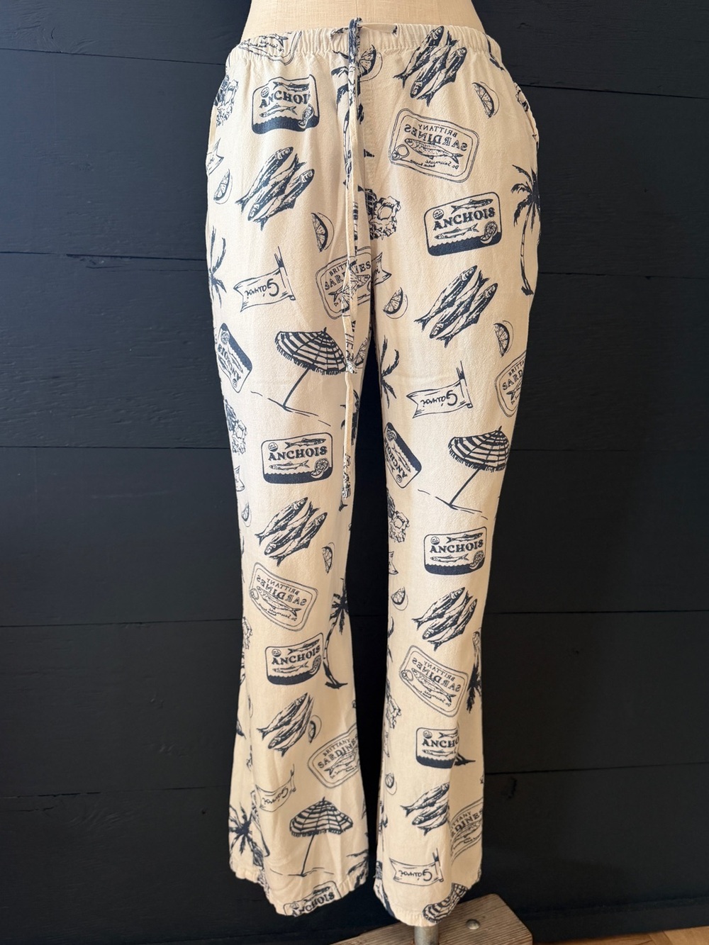 Cali 1850 Coastal Print Linen Blend Lounge Pants Size Small good condition ⛱️ - Picture 8 of 16